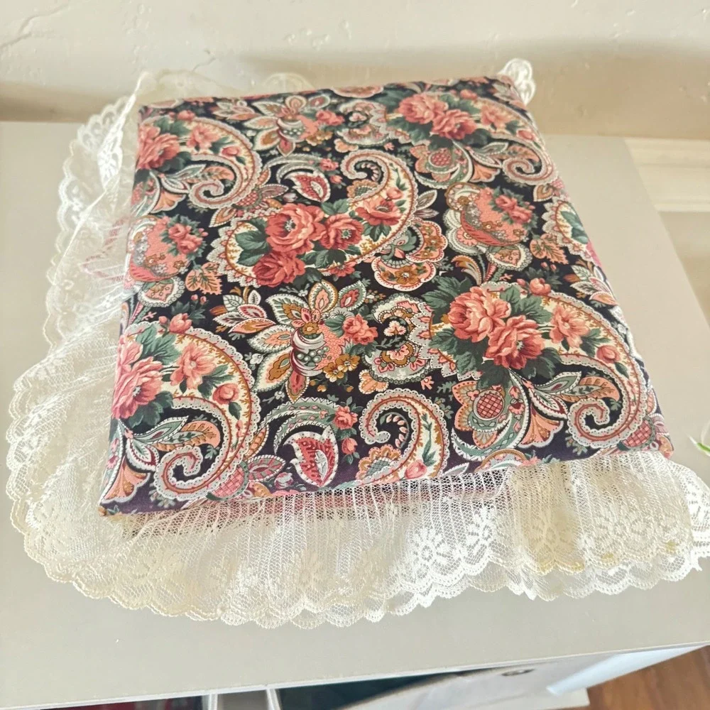Vintage Floral Paisley Lace Padded Photo Album Memory Book 3 Ring Binder 11x11.5